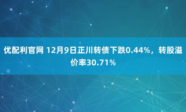 优配利官网 12月9日正川转债下跌0.44%，转股溢价率30.71%