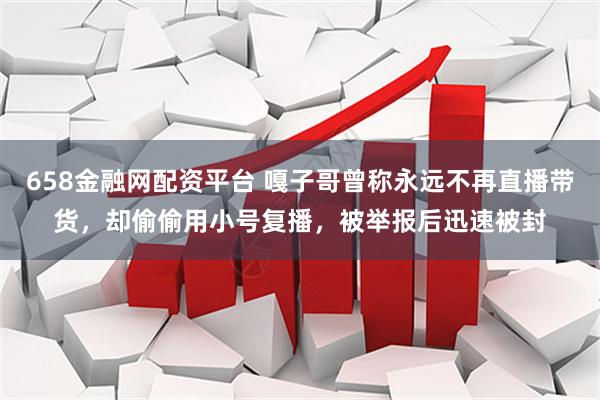 658金融网配资平台 嘎子哥曾称永远不再直播带货，却偷偷用小号复播，被举报后迅速被封